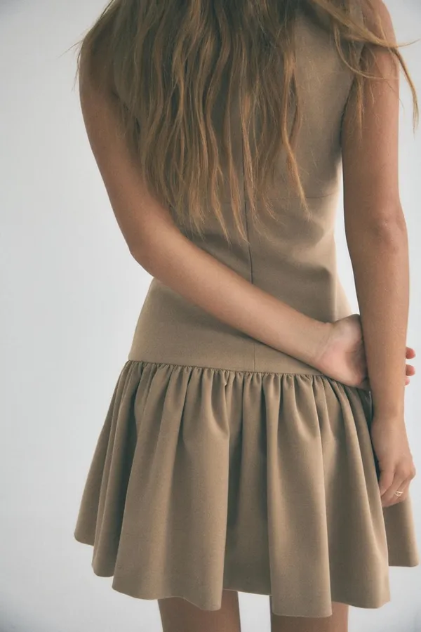 Zara dress mini sleeveless pleated skirt bodycon casual bow corset - Image 10