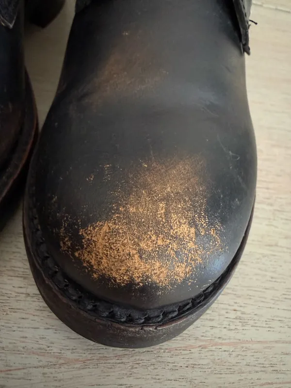 Vintage Frye Veronica Combat Boots Black Antiqued Leather Distressed Heritage 7B - Image 10