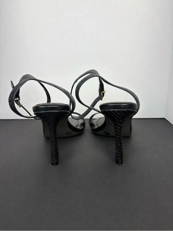 Black Heels Strappy High Heel Textured Sandals Vince Camuto - Image 5