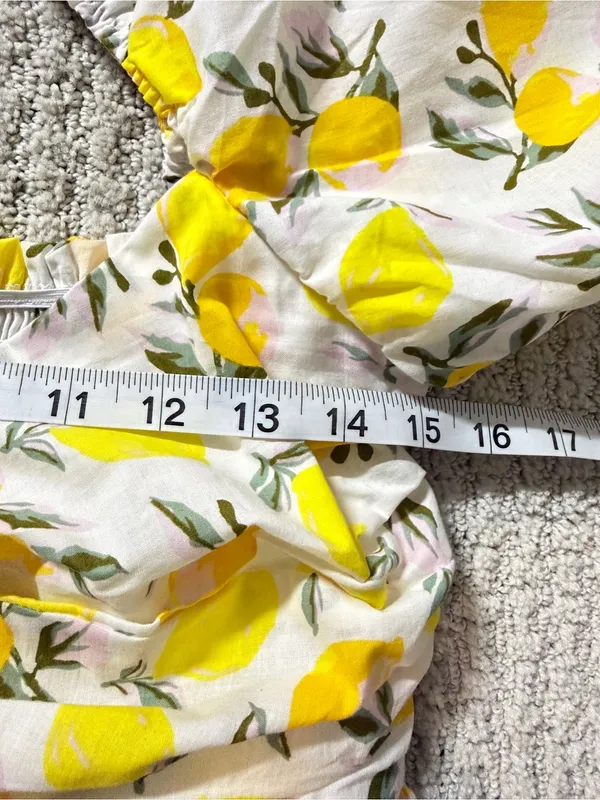 TRIXXI Los Angeles Lemon Print Puff Sleeve Mini Dress Size M NWT - Image 9