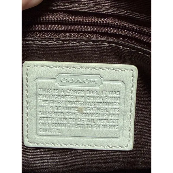 Coach Y2K Signature Patchwork Fanny Pack Belt Bag Small Tan White Canvas Leather - Image 8