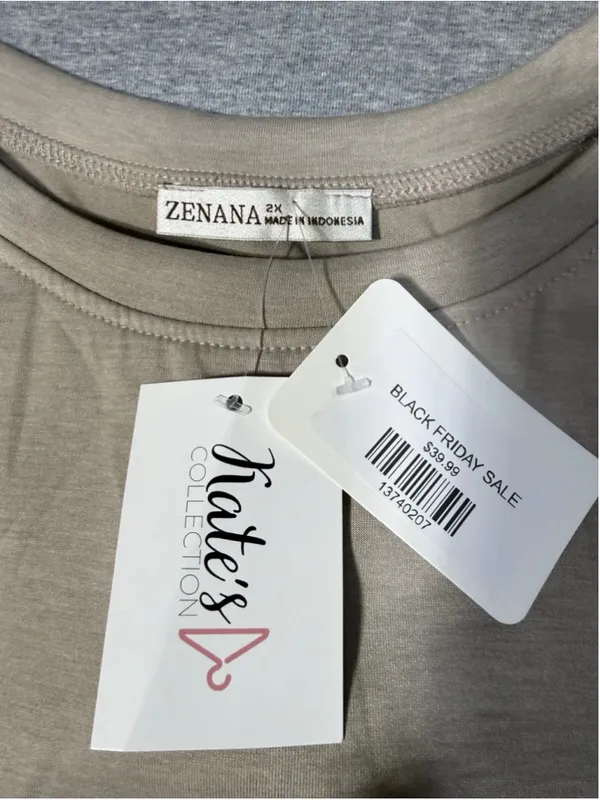 Women's Zenana Pajama Set 2X Beige - Image 2
