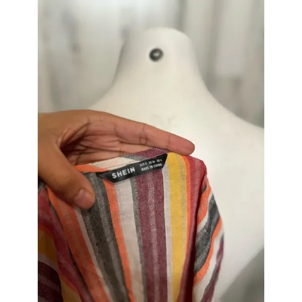 Stripped romper Orange - Image 4