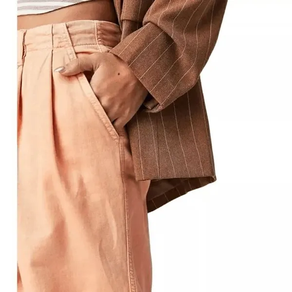 Free People Addy Wide Leg Chino Pants Pastel Light Orange Size 4 NWOT - Image 14