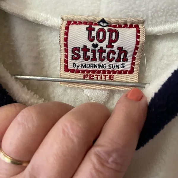 Vintage Top Stitch size XL fleece embroidered pullover birdhouse chickadee - Image 5