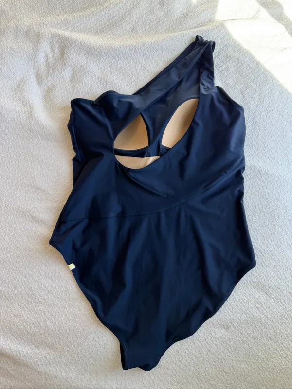 Summersalt The Ruched Sidestroke One Piece Swimsuit Navy Blue 16 NEW - Image 3