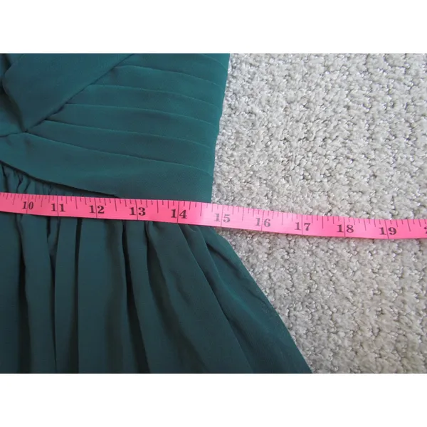 Azazie Maxi Dress 10 Dark Green‎ Pleated Chiffon Bridesmaid Formal Gown - Image 6