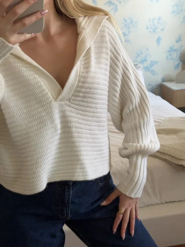 NA-KD Sweater Knit Cream - Image 2