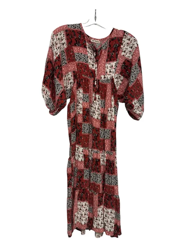 bo’hem Bohemian Patchwork Floral Tiered Midi Dress Size Small - Image 3