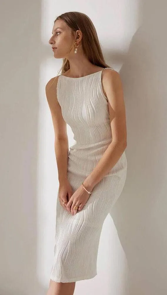 RIHOAS The Water Ripple Textured Cami Dress XS - Image 3