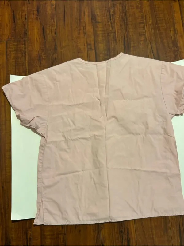 Dickies Light Pink Work Scrub Top with Logo Patch - Image 2