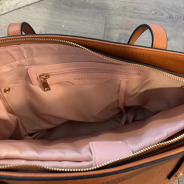 Poppy and peonies bag Brown - Image 3