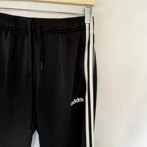 Adidas black and white casual athletic pants‎ zipper pocket women's size medium - Image 2
