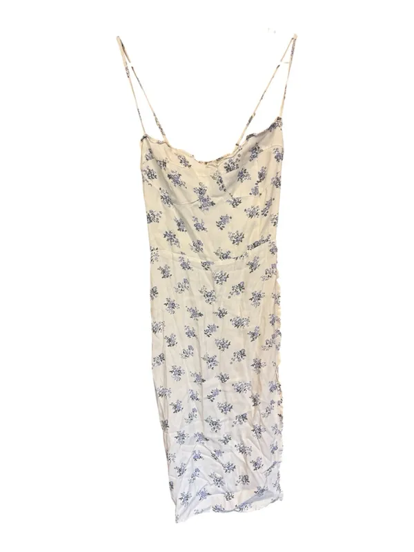 Reformation Posie Midi Dress Theresa Print Blue White Floral Size 8 EUC - Image 2