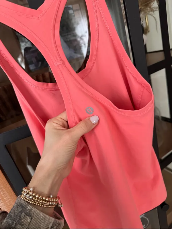 Lululemon Cool Racerback tank top Racing Length align grapefruit coral cropped - Image 3
