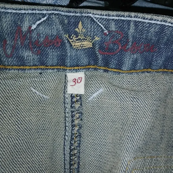 Miss Bisou S Y2K Stitched Star Flap Rivet Pockets Jeans Mini Skirt - Image 9