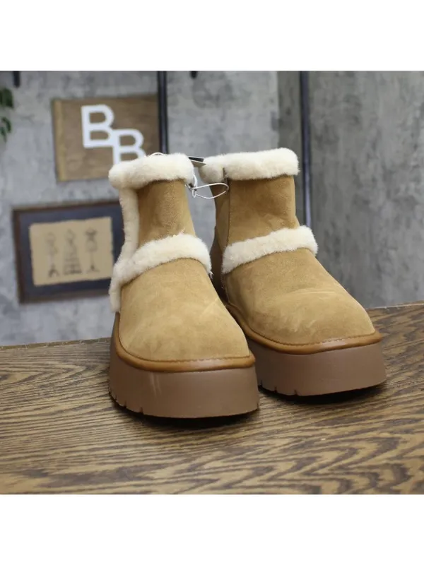 Universal Thread Luma Shearling-Lined Platform Boots 94661329 Brown 9M - Image 3