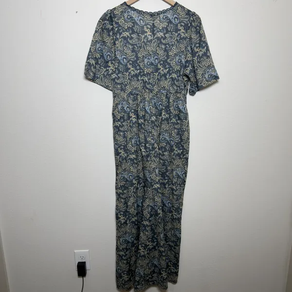 Sundance‎ Women Daybreak Maxi Dress Small Paisley V-Neck Half Sleeve Cottagecore - Image 10