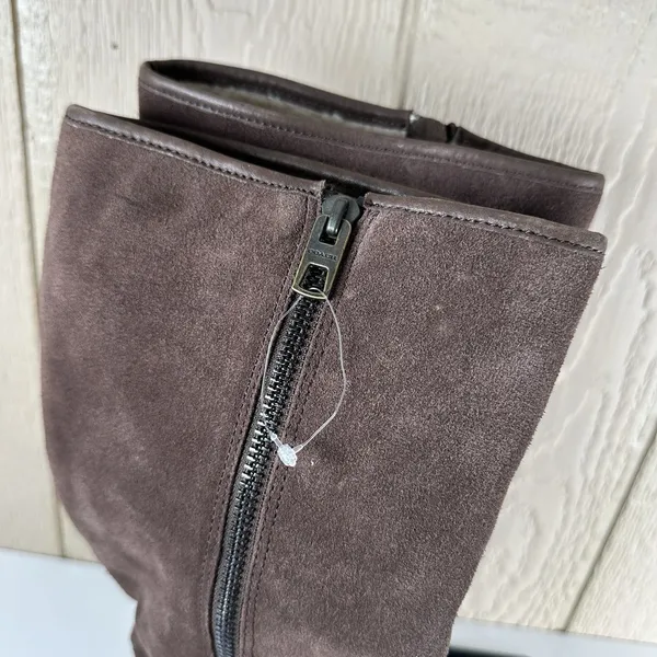 Coach Bailey Brown Leather/Suede Side Zip Mid Calf Boots Size 8B Shearling Lined - Image 3