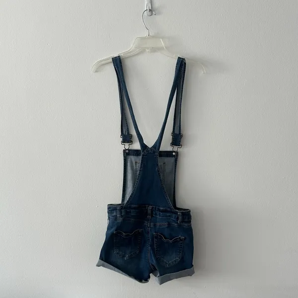 Wax Jean Blue Denim Overall Shorts Size S - Image 8
