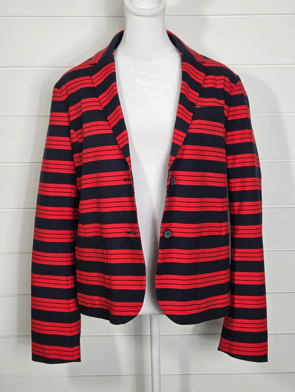GAP The Academy Red and Black Striped Blazer size 8 - Image 5