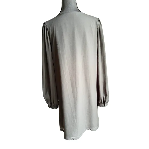 Tinley Road Black Shift Dress Small Sheer Sleeves Minimalist LBD - Image 10