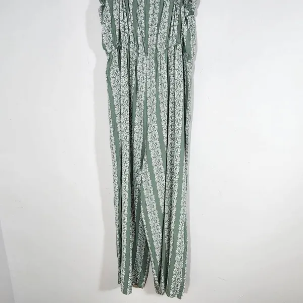 AUW Green Wide Leg Jumpsuit with Paisley Print and Cropped Pants NWT Size XL - Image 5