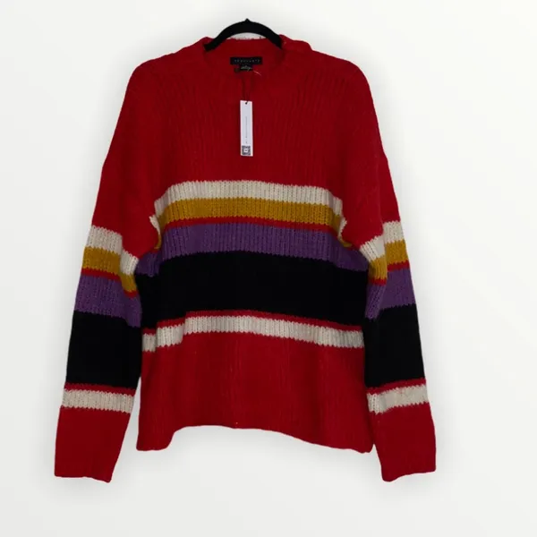 NWT Sanctuary X Anthropologie Party Stripe Wool Blend Sweater XL - Image 3