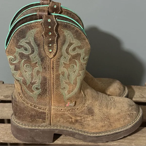Justin Boots Gypsy II‎ Gemma L9606 Western Cowgirl Boots Women's Size 6.5 A27 - Image 3