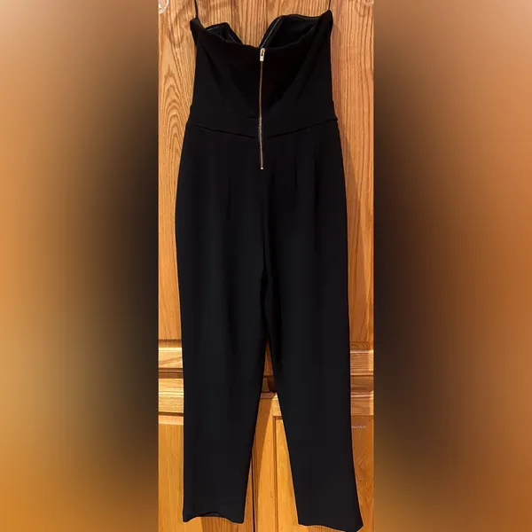 Express Strapless Sweetheart Neck Slant Pockets‎ Stretchy Jumpsuit Black Size 2 - Image 12