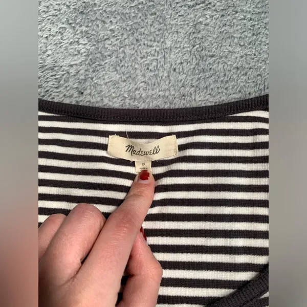 Madewell Striped long sleeve Top small - Image 4