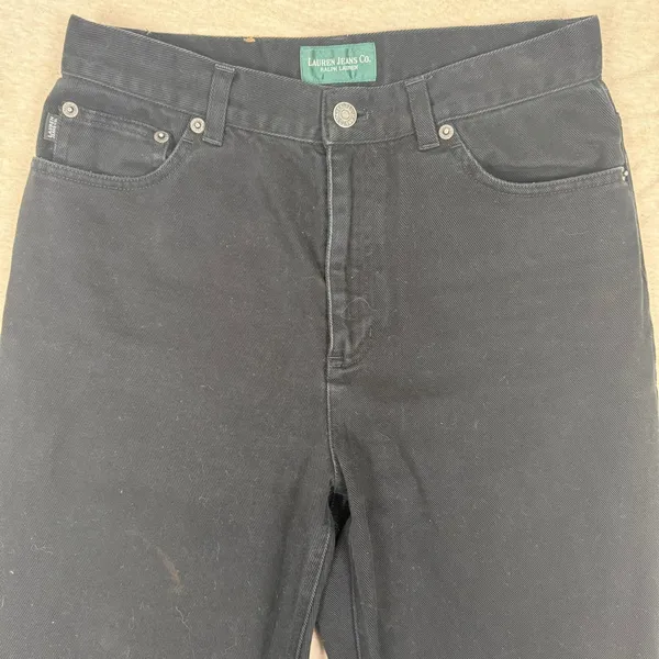 Lauren Jeans Co‎ Ralph Lauren Black Wash Straight Leg Denim Jeans Quiet Luxury - Image 3