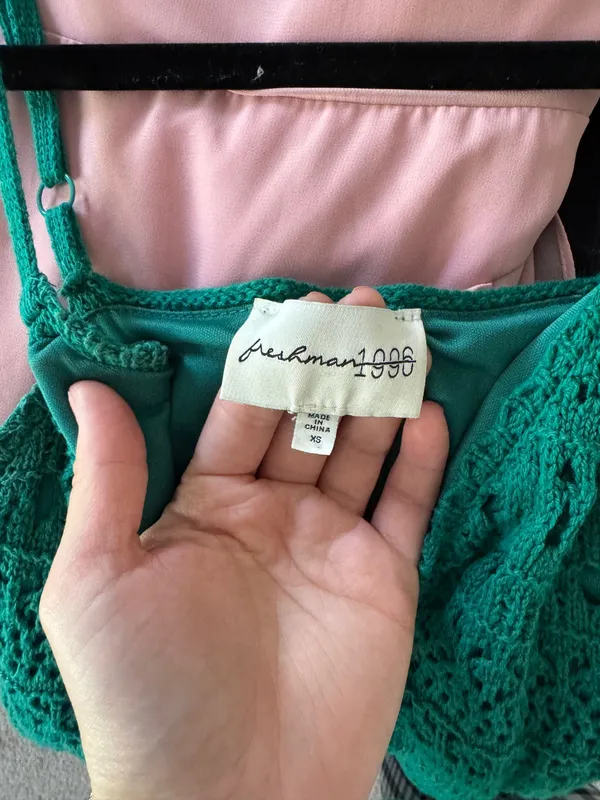 Green crochet midi dress Size XS - Image 3