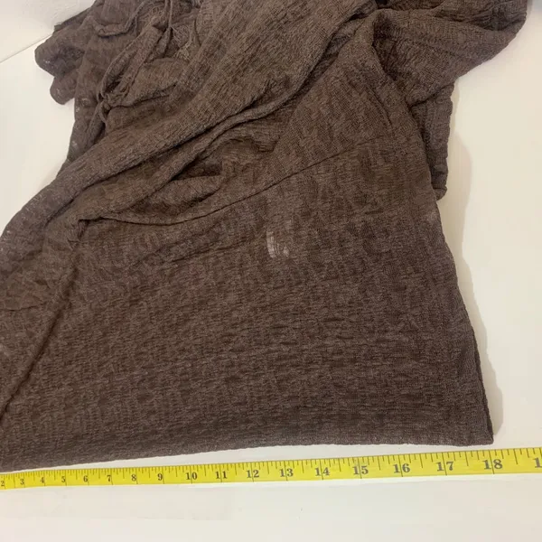 Good Days Project Women's XS Brown Lace Ruffle Tie Front‎ Top Sheer Long Sleeves - Image 4