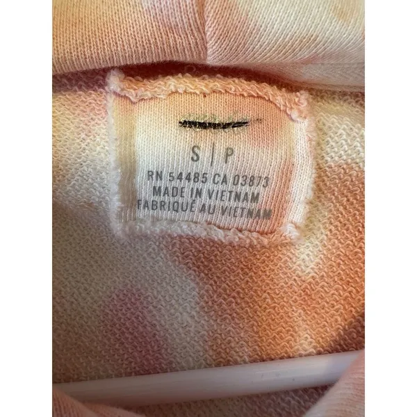 Aerie Oversized Tie Dye Everyday Hoodie Sweatshirt Womens S Pink‎ Orange - Image 4