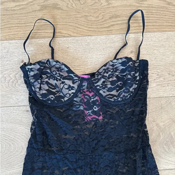 Edikted - Cynthia Lace Cup Sheer Jumpsuit in Black - Image 3