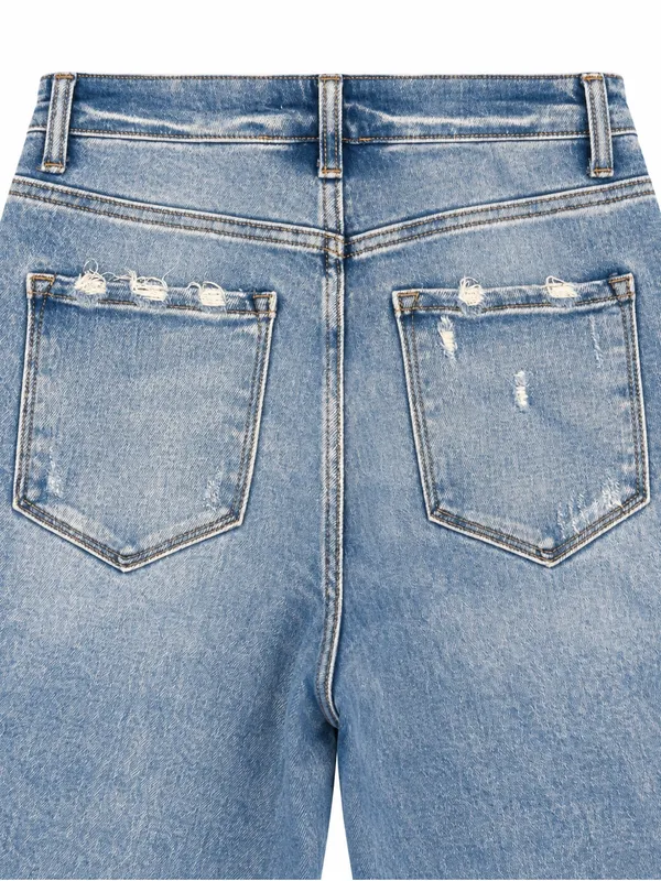Lovervet by Vervet Jeans 30 High Rise Cropped Wide Leg Light Wash Denim - Image 4