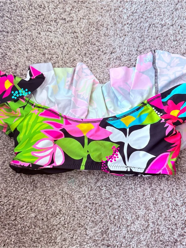 Trina Turk Ruffled Off shoulder Floral Bikini Top - Image 3