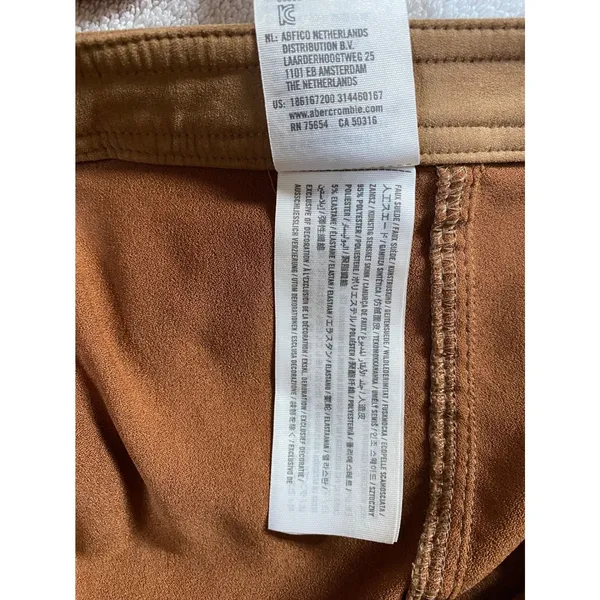 Abercrombie & Fitch Womens Camel Brown Faux Suede Button‎ Front Mini Skirt Small - Image 7