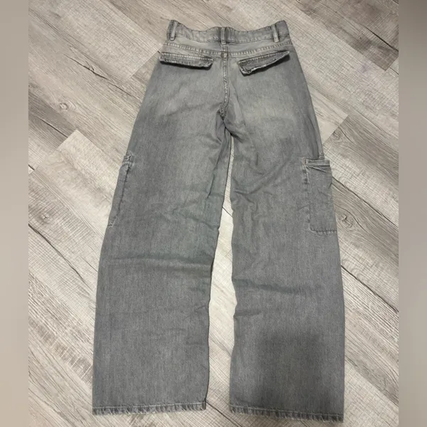 Zara Wide Leg Legged Pants‎ Denim Jeans Size Cargo Y2K Festival - Image 3