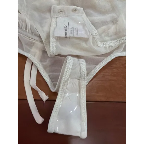 NWOT Intimately Free People Bodysuit Womens Peach Ruffle Open Back Sheer XS - Image 4