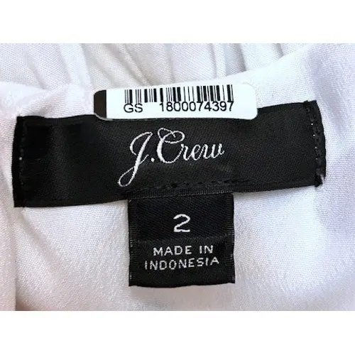 J.Crew Polka Dot Faux Wrap Mini Dress White Navy Blue Preppy Retro‎ Vibe Size 2 - Image 5
