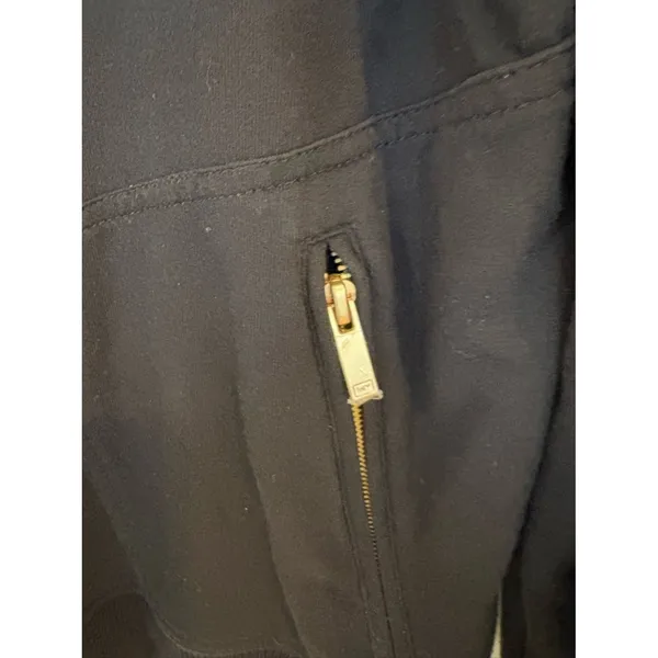 Jones New York Sport Zip Up Jacket Women Medium Black Gold Zipper Casual - Image 3