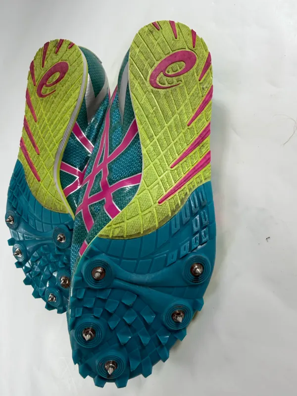 ASICS Hyper LD 5 Women’s Track Spikes Teal Pink Lime US 9.5 - Image 6