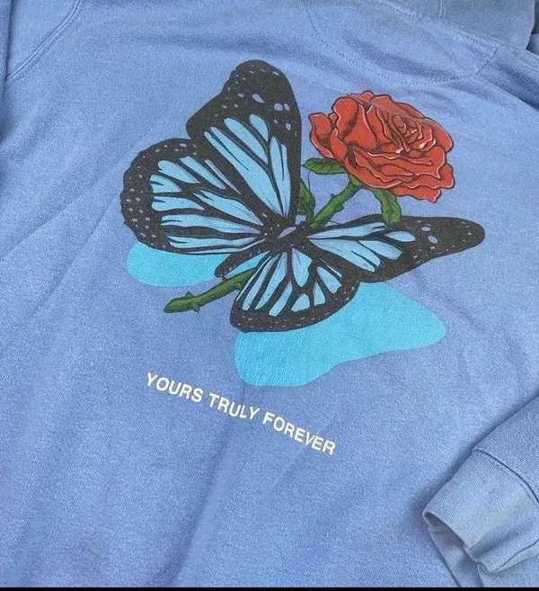 Rose hoodie Blue Size M - Image 3