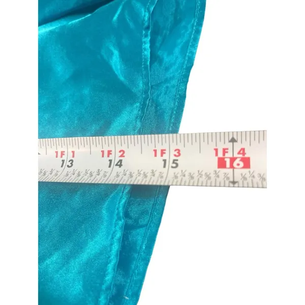 Victoria’s Secret Satin Pajama Set L Gold Label Teal Button Top & Shorts 90s VTG - Image 14