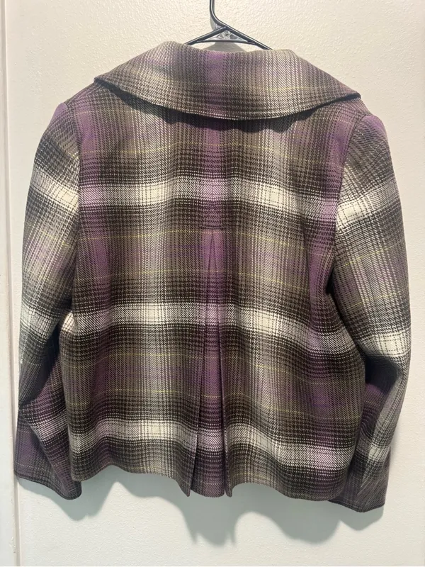 Evan Picone Plaid Jacket in Purple and Gray - Image 5