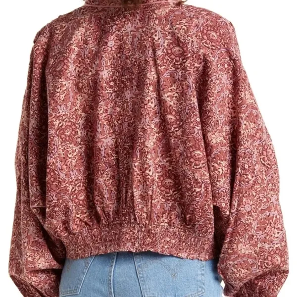 Free People Rosalina Tie Front Jacket New Barbie Barbie Core Cropped Paisley‎ - Image 6