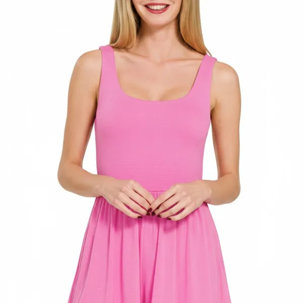 Zenana Double Layered Tank‎ Romper - Image 3