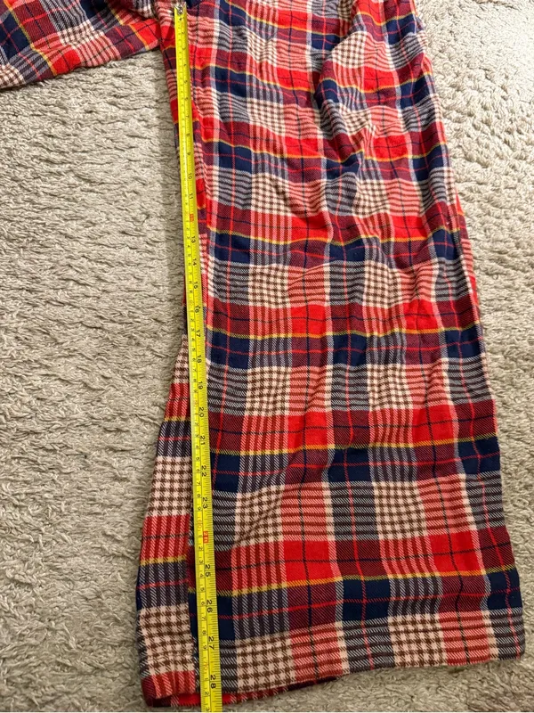 aerie Red Navy Plaid Flannel Skater Pajama Pants - size XL - Image 11